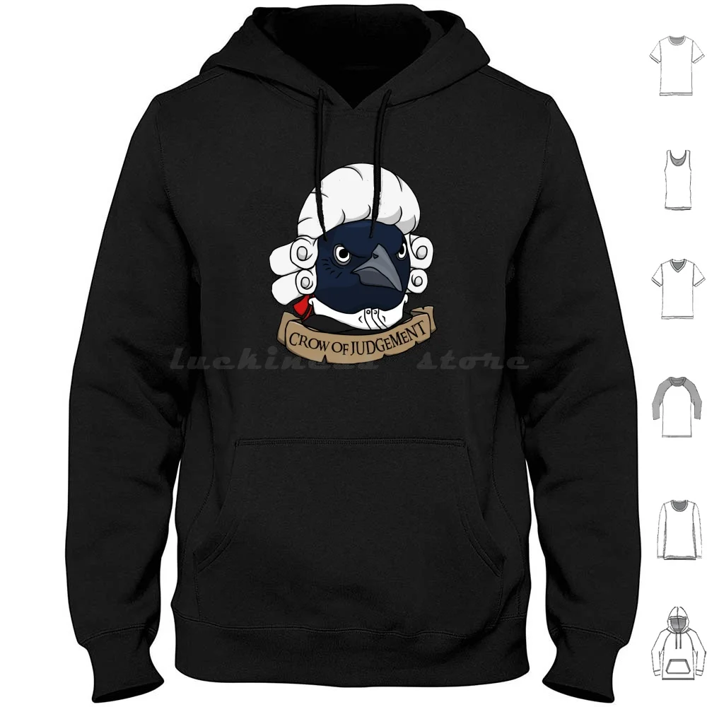 Sudadera con capucha Crow Of Judgement de algodón de manga larga, con diseño de meme de pájaro, broma, meme divertido, meme triste, meme lindo y enojado, meme de juez