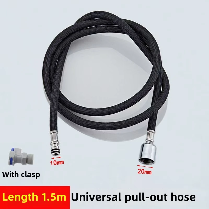 Stainless Steel Pull Out Hose 1.5m with 15mm Male Thread Quick Connect Fitting for Pull Down and Pull Out Faucets