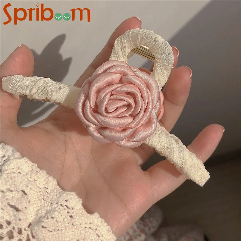 

Rose Flower Hair Clip for Women Sweet Cute Hair Claw Girls Elegant Fashion Hairpin Claws Large Temperament Hair Accessories Gift