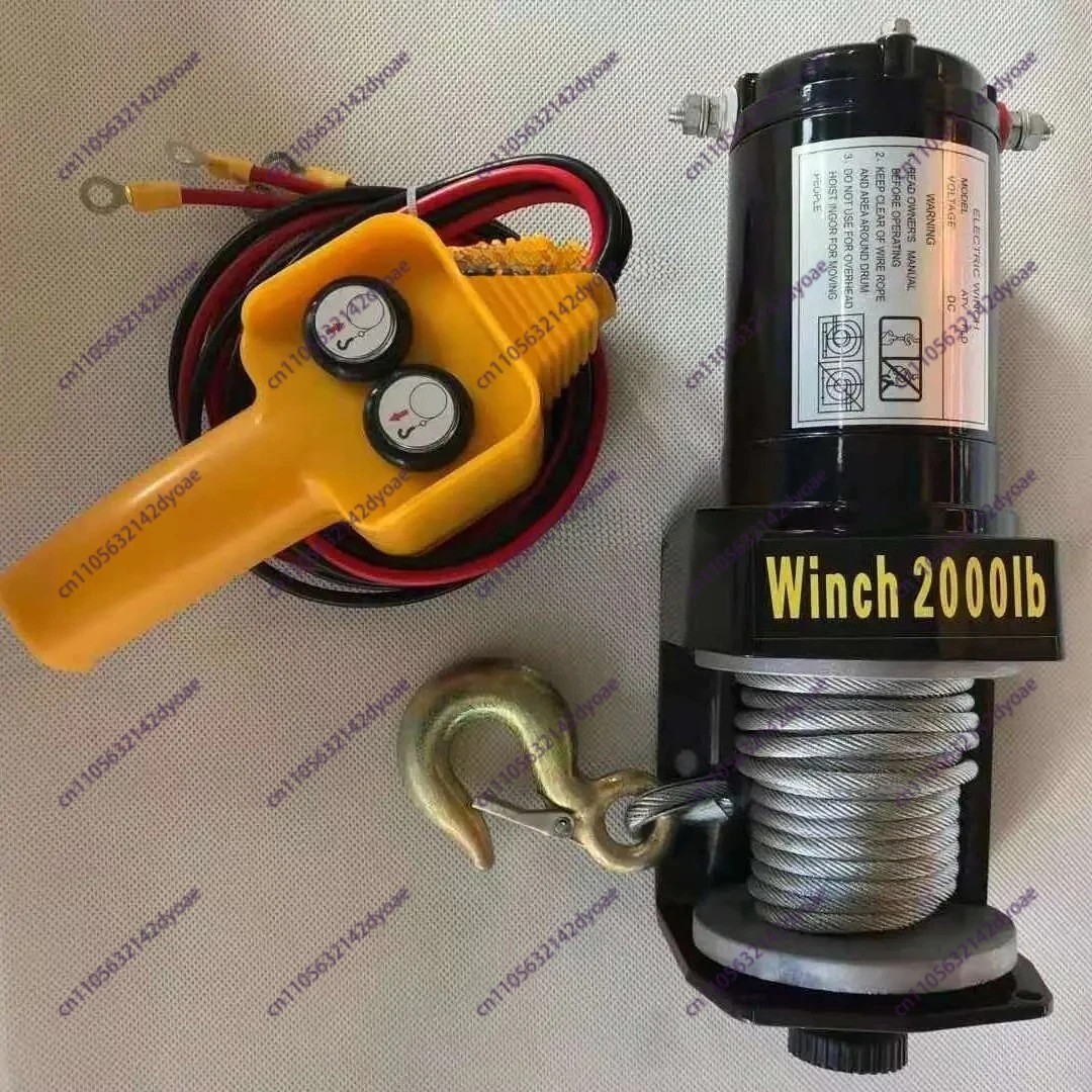 2000 Lbs 12V 24V 48V Vehicle Self-rescue Off-road Winch Off-road Vehicle Winch on-board Crane Electric Winch