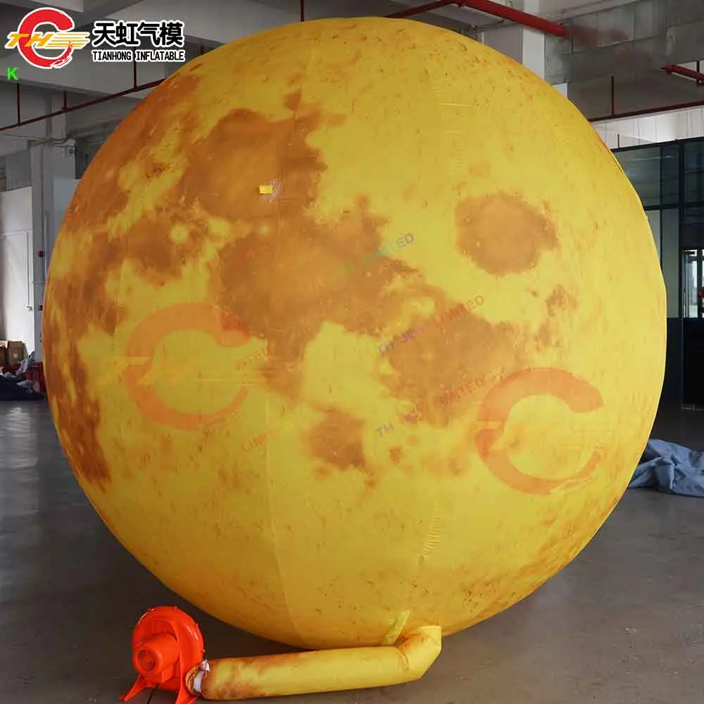 Livraison rapide éclairage grand ballon de lune gonflable décoration de cour gonflable planète lune replia ballon à Air pour la publicité
