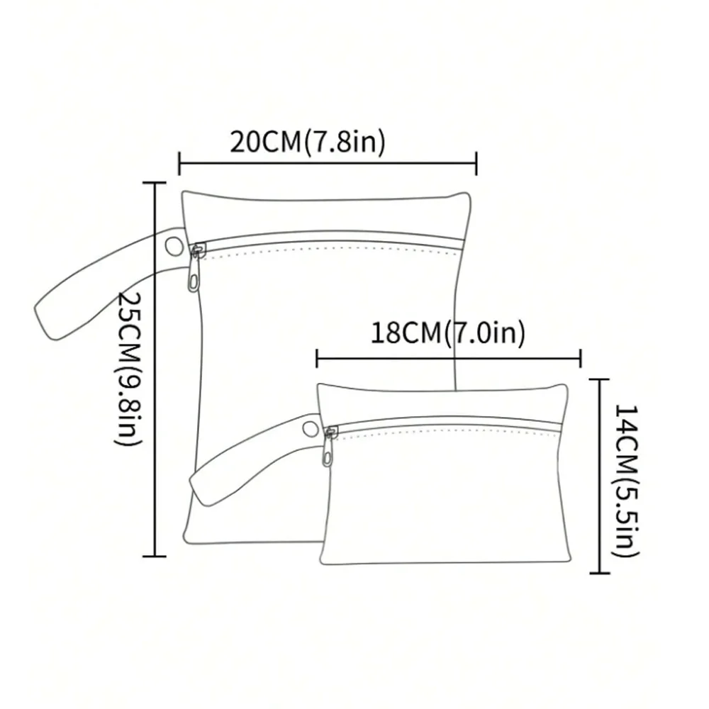 Elinfant Borsa portaoggetti da 2 pezzi per piccoli oggetti, borsa per pannolini impermeabile 18 * 25 cm e 18X14 cm, borsa portatile bagnata/asciutto