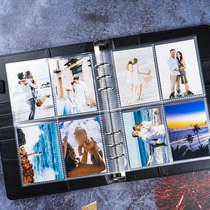 Kpop Fotokartenalbum mit 25 Seiten, 4-Fach-Kartensammler-Album mit 100 Kartenfächern, PU-Ledereinband zur Kartenorganisation – Detail 13