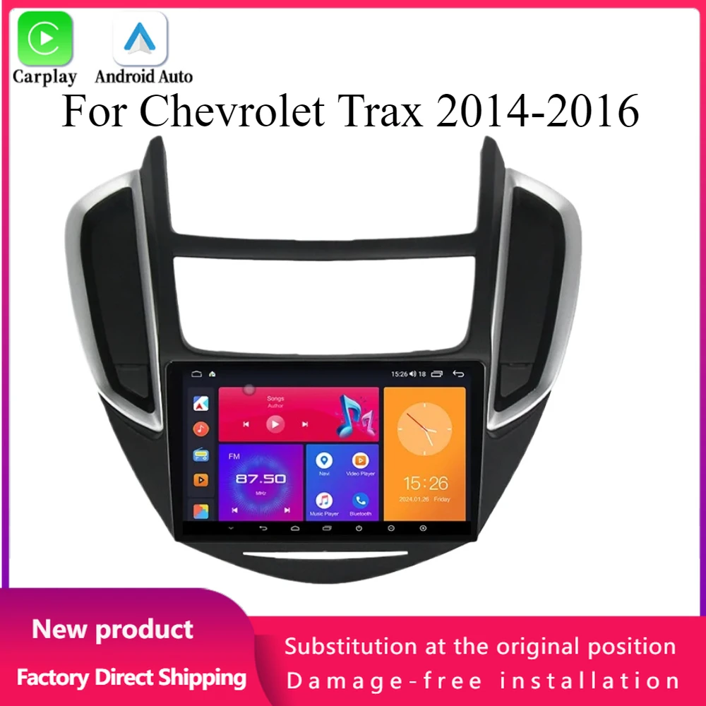 Android 14 For Chevrolet Trax 2014-2016 Car Radio Multimedia 4G GPS Navigation Wireless Bluetooth Carplay Touch Screen Stereo