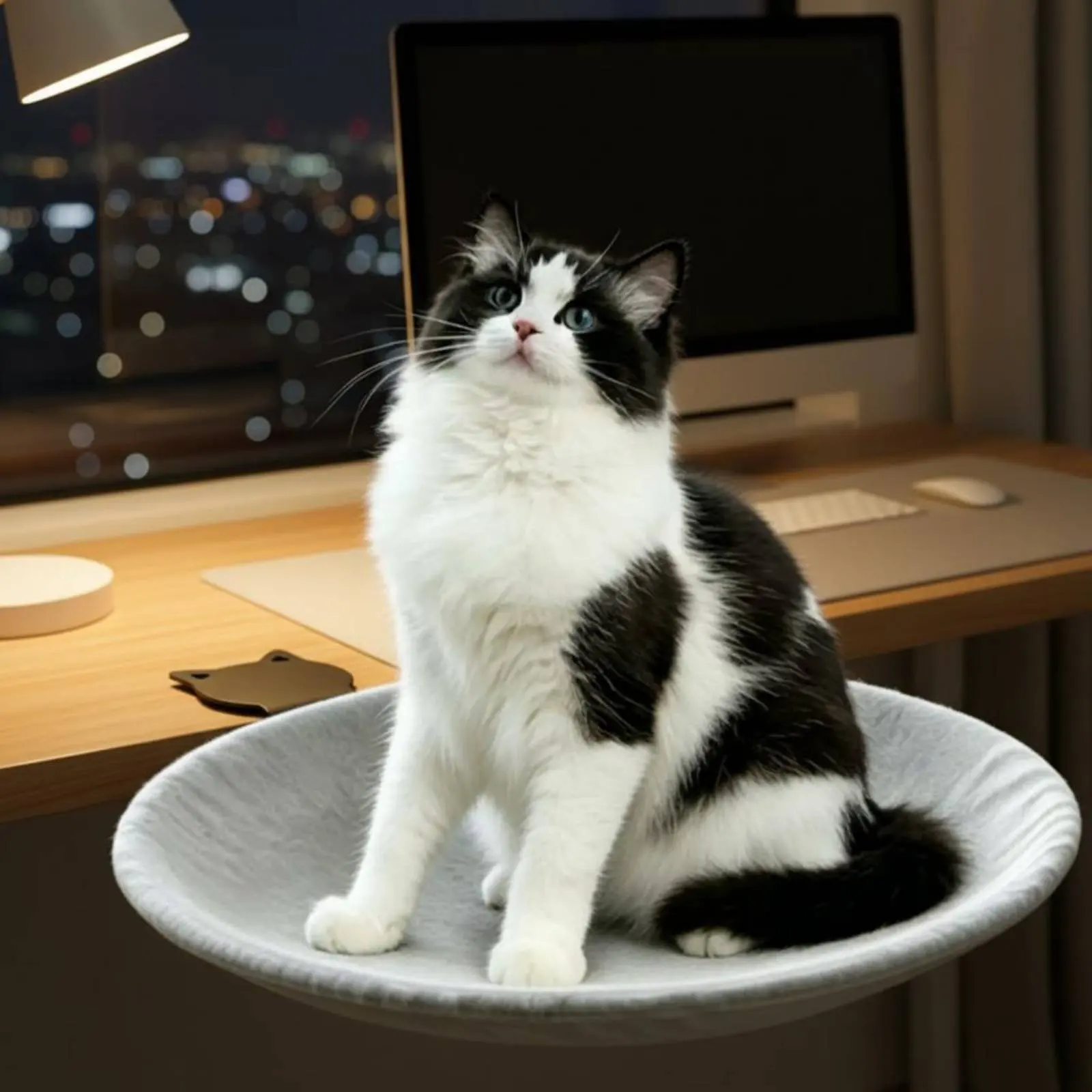 

Table Side Feline Feline Perch Soft Textile Clamp-on Feline Feline Perch Semi Enclosed Space Saving