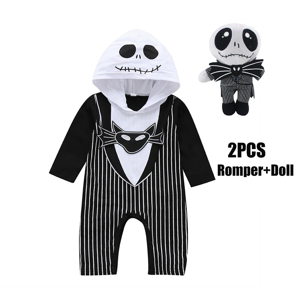 Halloween neonato pagliaccetto The Nightmare Before Christmas Jack Costume 0-1Y abbigliamento per bambini Fancy Carnival Party Cosplay Set