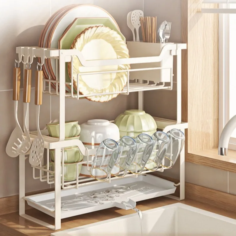 Cup Cutlery Rack Cutting Board Countertop Trinket Plate Holder Utensil Vegetable Paper Towel Rangement Cuisine House Accessories