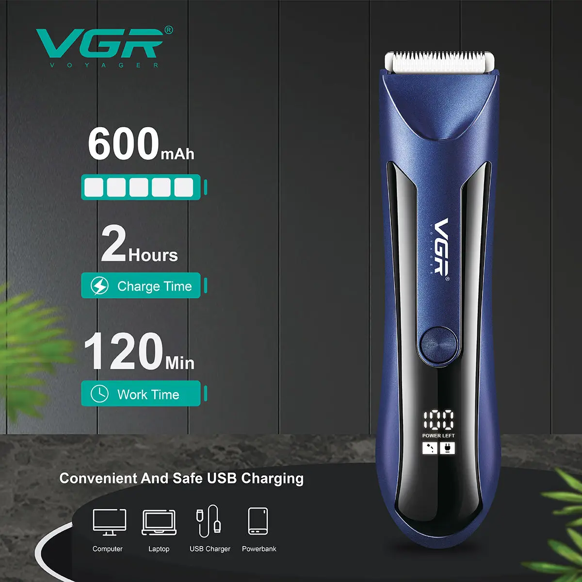 VGR 951 الجسم الشعر المتقلب الفخذ قابلة للشحن الكرة ماكينة حلاقة/المتقلب الرجال الكهربائية العانة اللحية مقص الشعر للرجال انيمال