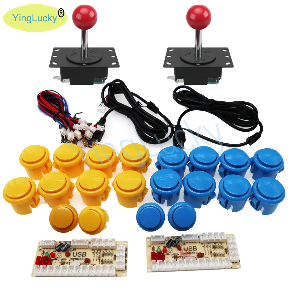 Sanwa Arcade Kit de bricolage contrôleur d'arcade USB à retard zéro pour connexion PC le Joystick de Style américain boutons poussoirs 4/8 voies Jamma HA