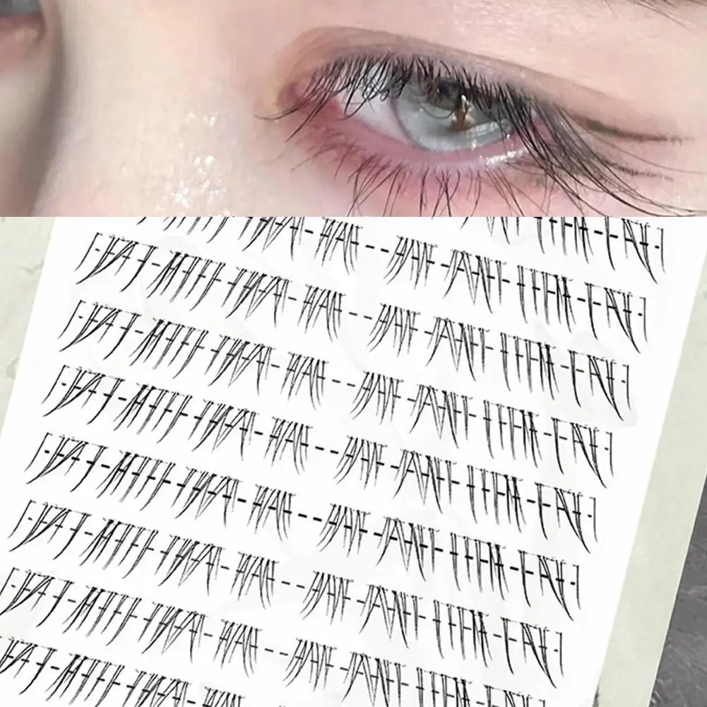 DIY Fluffy Cat eye false Eyelash extenstions individual cluster lashes Natural winged Style Daily Lash Korean Makeup accessories