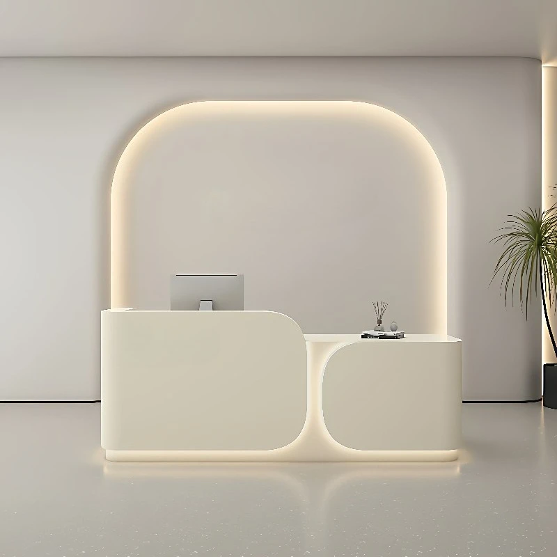 

Corner Welcome Reception Desks Beauty Salon Unique Design Reception Desks Minimalist Aesthetic Mostrador Commercial Furniture