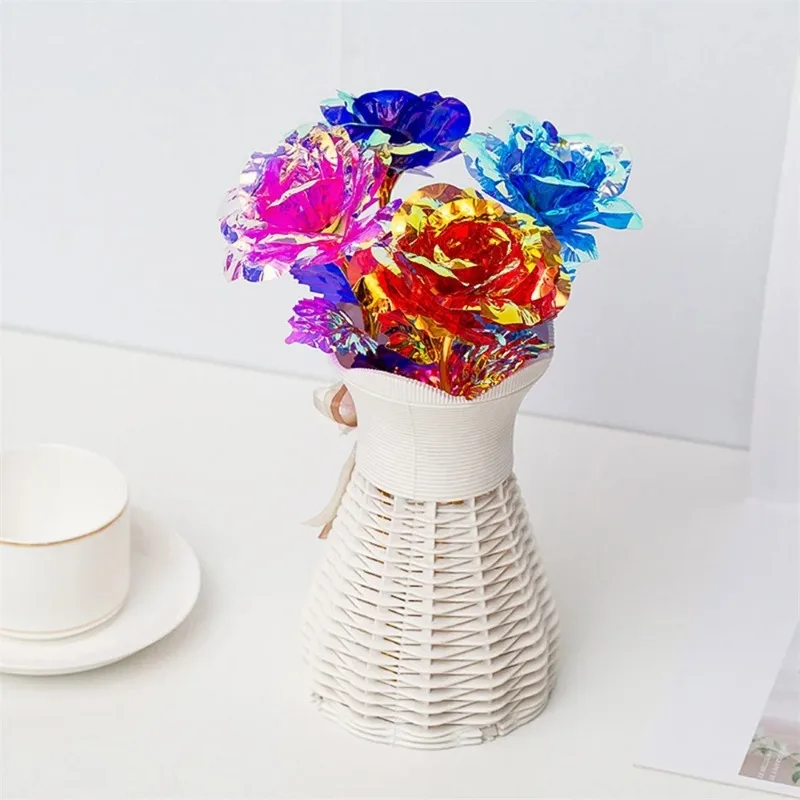 

1pcs Artificial Flower Foil Rose Flower Valentine'S Day Gifts Golden Plated Gold Rose Lasts Forever Love Flower For Wife