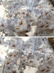 Vintage White Freesia Washi PET Tape for Planner Card Making DIY Scrapbooking Plan Decorative Sticker