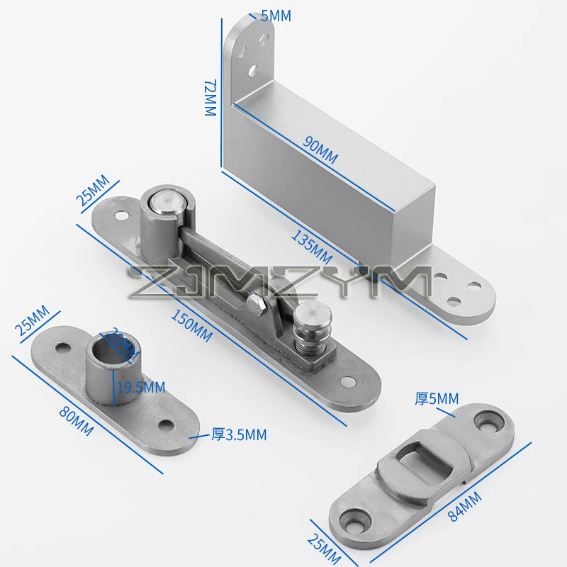 Imagem -06 - Fecho de Porta de Madeira Automático Invisível Tampão Hidráulico Dobradiça Pivotante Escondida Mola de Chão Rotação de 360 °