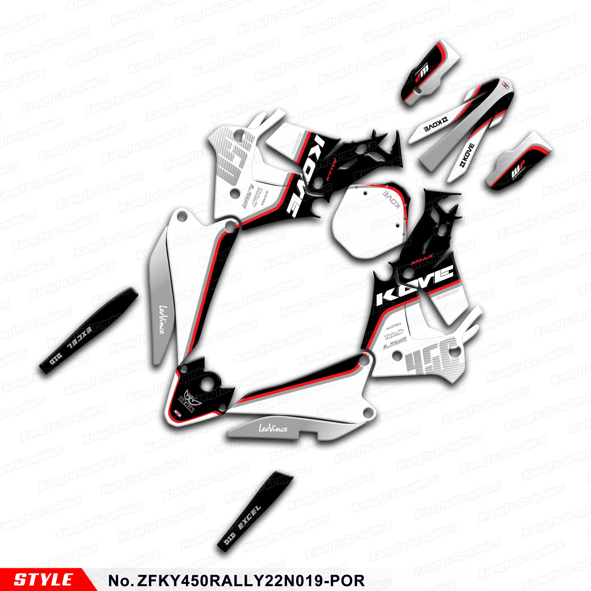 

Мотоциклетная графическая пленка JY RACING для KOVE 450 Rally 2022 2023 2024, украшение, ZFKY450RALLY22N019-POR