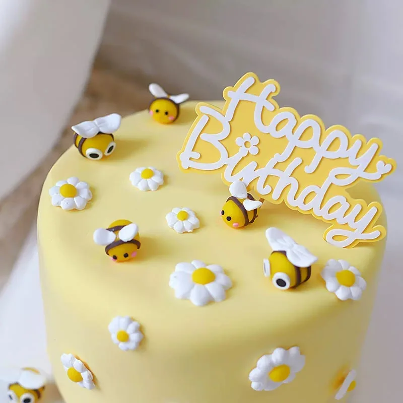10 Stück Bienen-Kuchenaufsätze, niedliche kleine Biene, Kuchendekoration, rustikale Kuchendekoration für Geburtstag, Babyparty, Partyzubehör – Detail 2