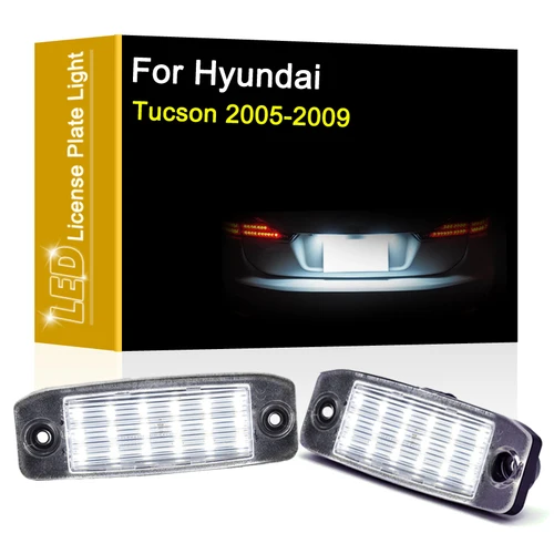 Imagen 1 del producto Lámpara LED de placa de matrícula de 12V para Hyundai Tucson 2005 2006 2007 2008 2009, conjunto de luz de matrícula blanca