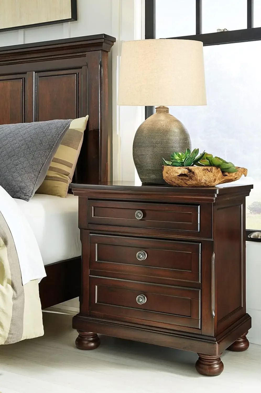 Porter Classic 2 Drawer Nightstand with Dovetail and Ball-bearing Construction, 29.88