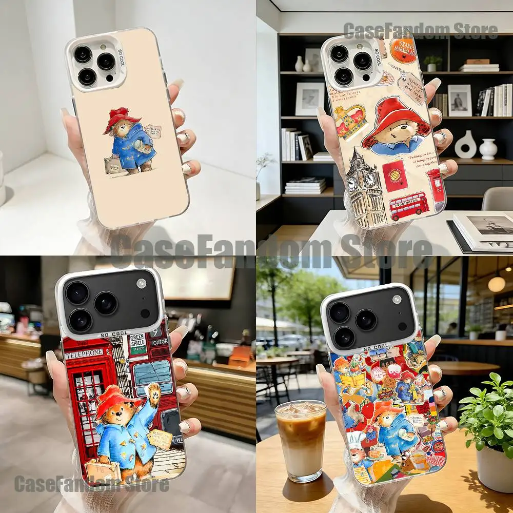 

P-PaddingtonS Bear For iPhone 17,16,15,14,13,12,11,Mini,Pro,E,SE4,XS,MAX White Candy Matte Cover