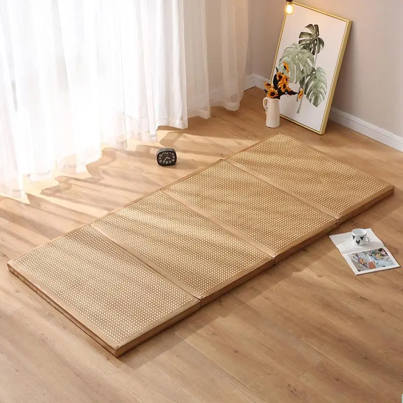 Natural Rattan Mat Breathable and Wear-Resistant Folding Mattress Sponge Sleeping Mat Four Seasons