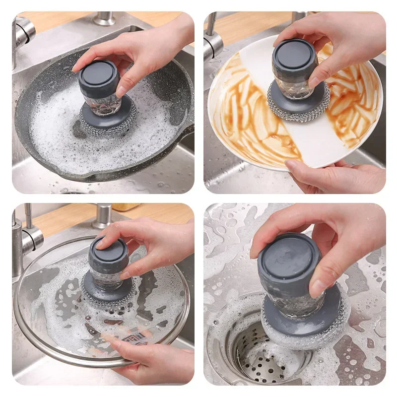 Self-replenishing Sponge Portable Kitchen Soap Dispense Dishwashing Tools Brush Dishwasher Cleaning Brush Cleaning Tools