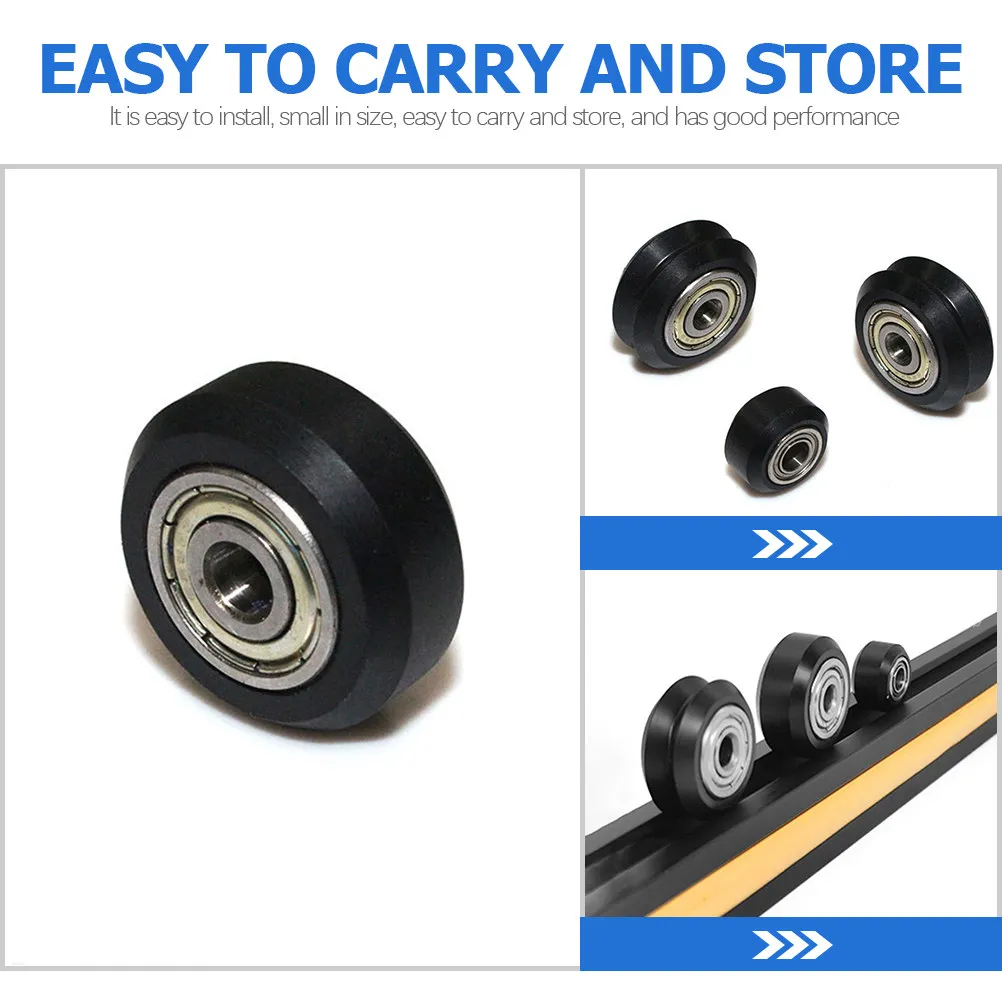 

16Pcs 3D Printing Passive Pulley Wheels Plastic Body Rubber Bearing Linear Roller for 3D Printer Accessories Smooth Stable
