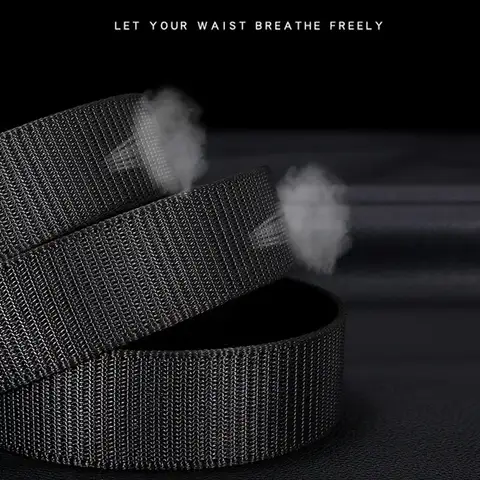 पुरुषों की बेल्ट स्वचालित धातु बकसुआ नकली नायलॉन बद्धी आउटडोर काम बेल्ट टूथलेस स्वचालित बकसुआ आकस्मिक खेल कैनवास बेल्ट 8 best sales खेल बेल्ट - №2