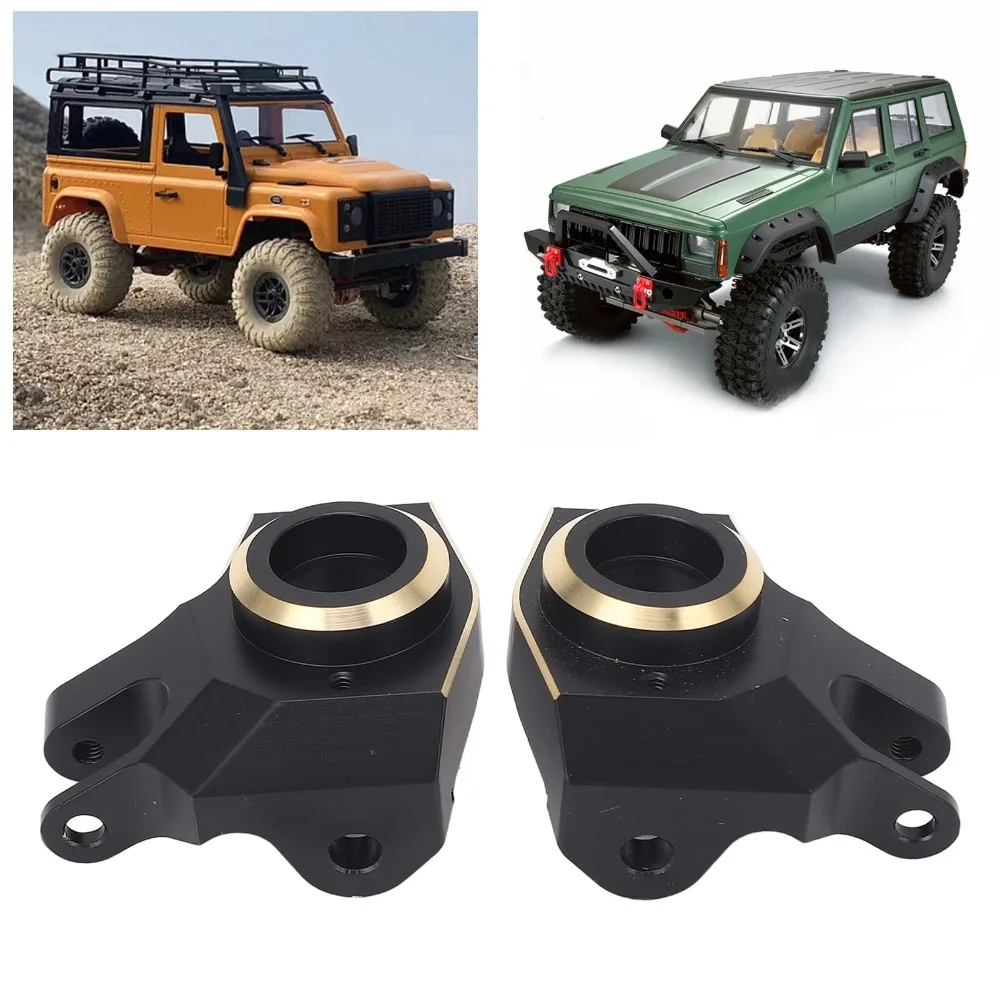 2Pcs Brass Front Axle Steering Knuckle Heavy Duty RC Parts RC Steering Knuckle for SCX10 II AR44 1/10 RC Crawler