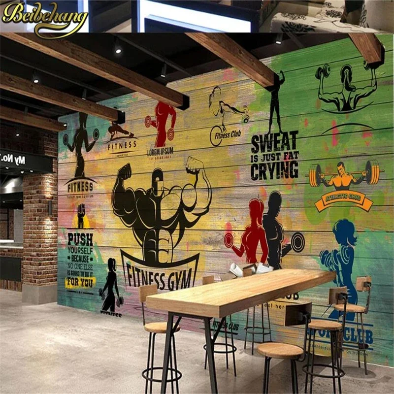 

Индивидуальные обои в стиле граффити с винтажным изображением спортивной доски и мускулистого мужчины для гостиной Beibehang