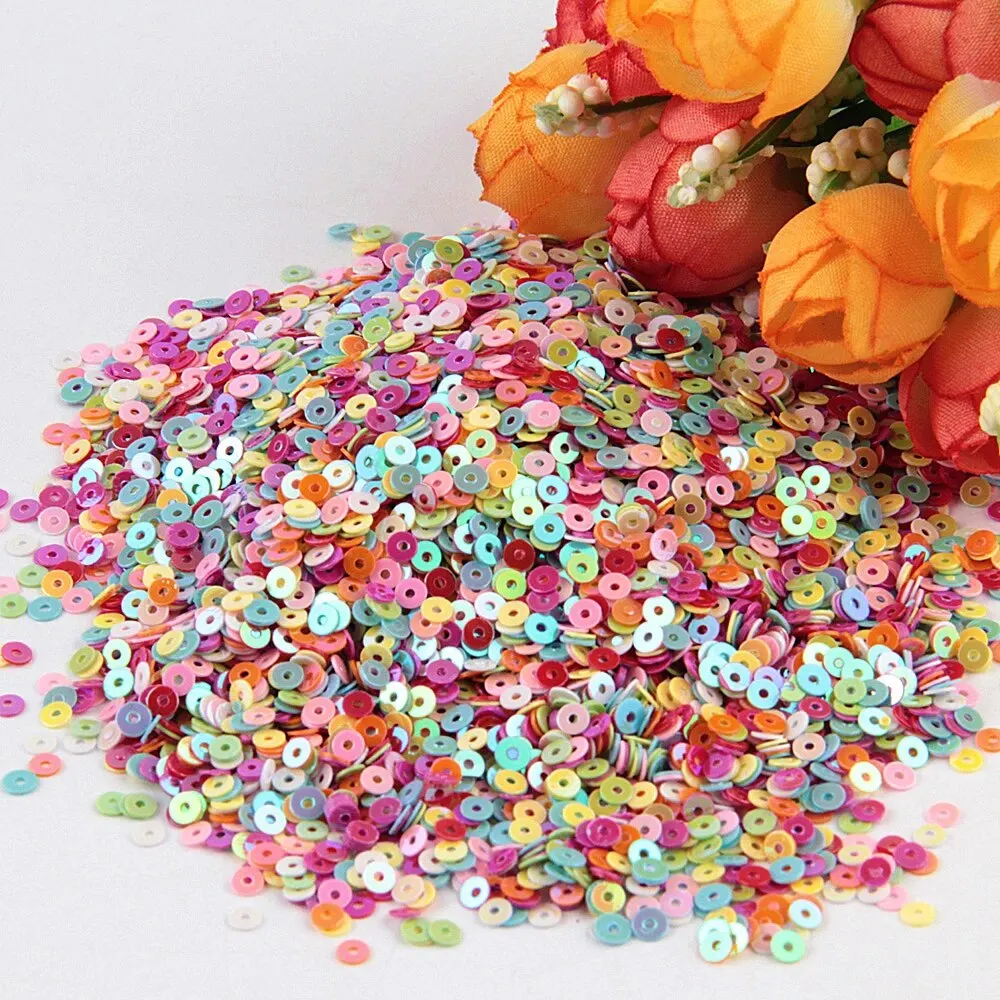 Diy Paillettes 3mm 4mm 5mm 6mm cekiny AB platerowana kolorowa płaska okrągła Paillette do rękodzieło ślubne odzieży akcesoria do scrapbookingu