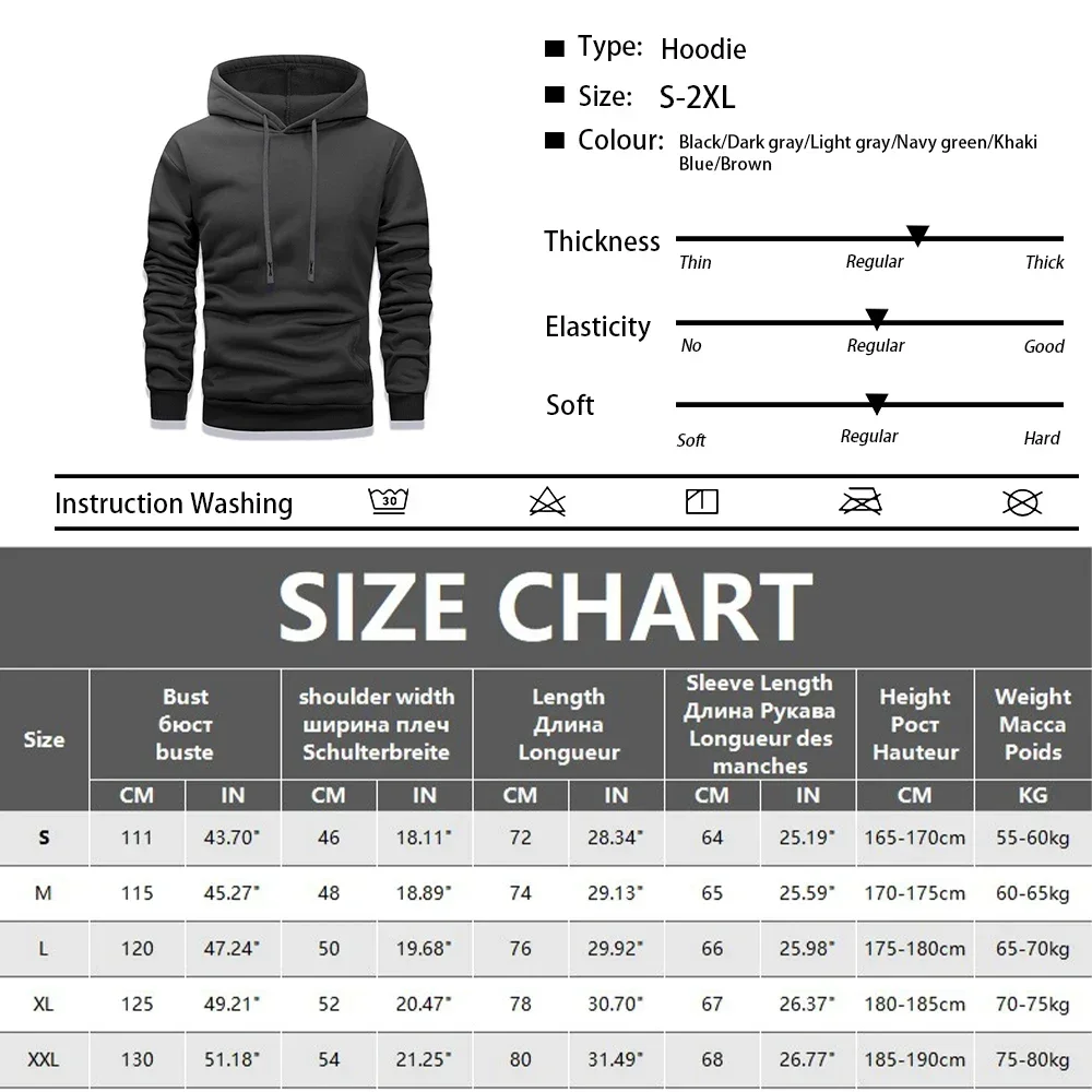 Herren Fleece Pullover Hoodies Unisex Herbst Winter Kapuzenpullover Oberbekleidung Mode Lässig Hoodie für Männer Männliche Kleidung Mantel – Detail 1