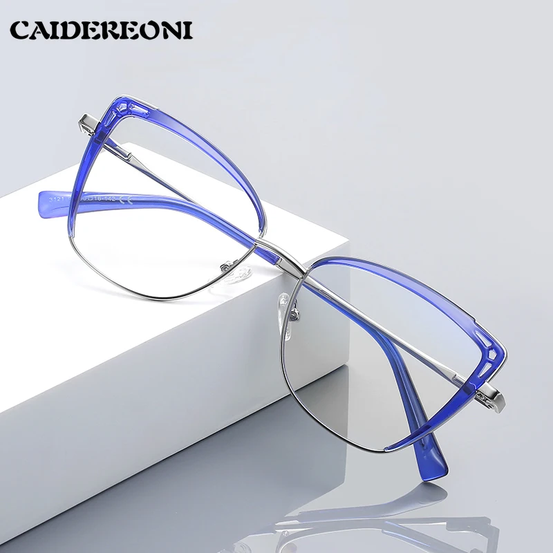 

CAIDERONI женские модные квадратные очки в оправе-бабочке с защитой от синего света, индивидуальные фотохромные очки по рецепту PFD3121