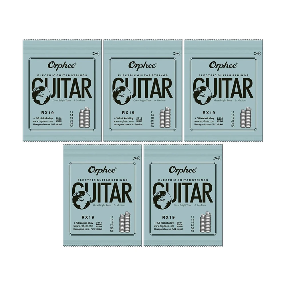 Orphee RX-serie elektrische gitaarsnaren Zeshoekig koolstofstaal 6-snarige kern Austenitische legering gewikkelde snaren Gitaaraccessoires