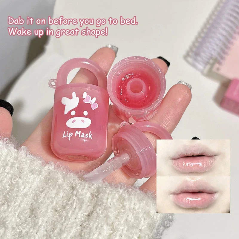 Clear Lip Jelly Cute Bucket Lip Balm Moisturizing Glass Lip Glaze NoSticky Sexy Gloss Oil Korean Fashion Makeups Lips Care Cream