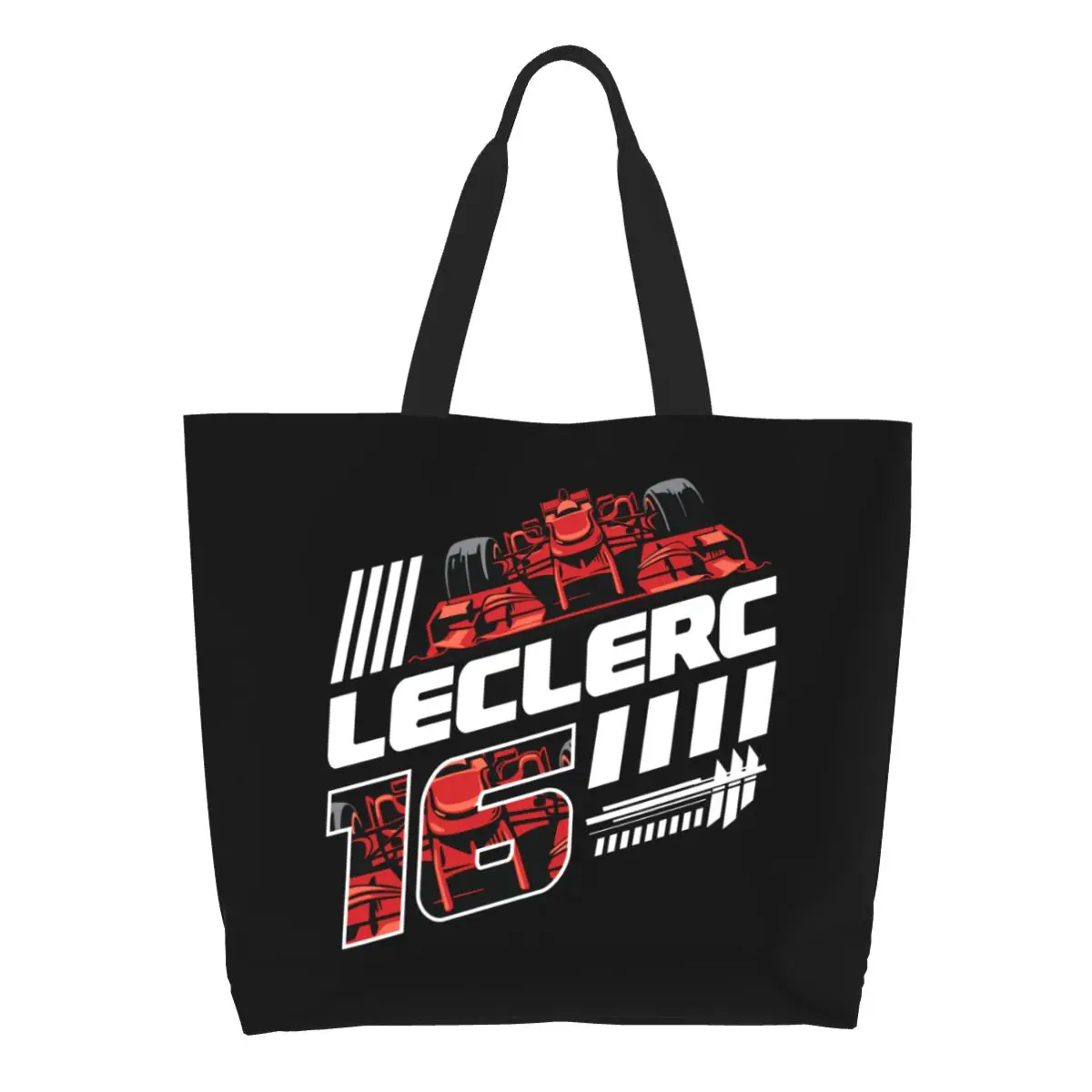 Custom Charles Leclerc 16 Canvas Shopping Bag Women Washable Big Capacity Groceries Sport Car Shopper Tote Bags