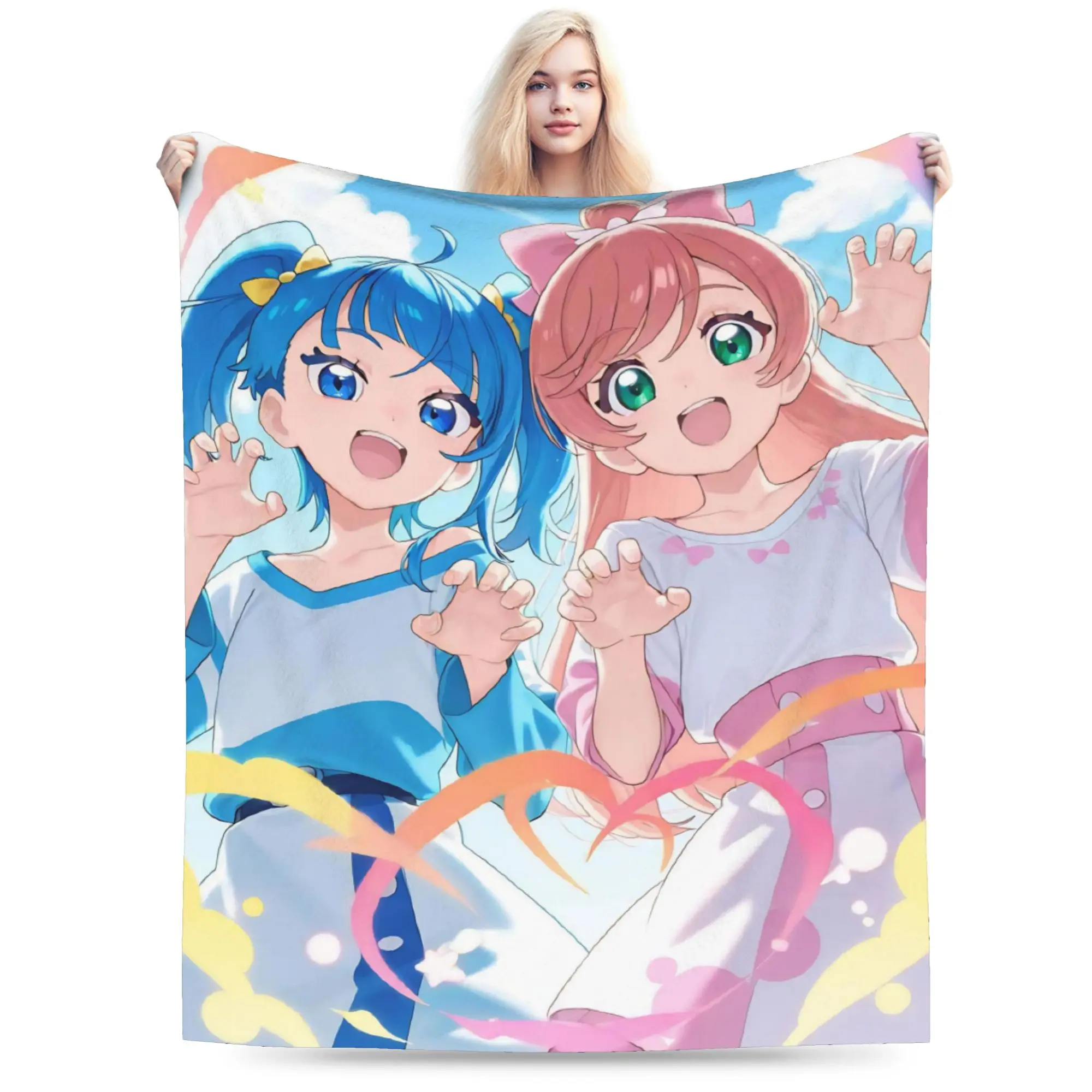 Soaring Sky Pretty Cure Blanket Warm Cozy Fluffy  Throw Blankets for Couch 50x60 Inch Multiple Sizes Rug Piece