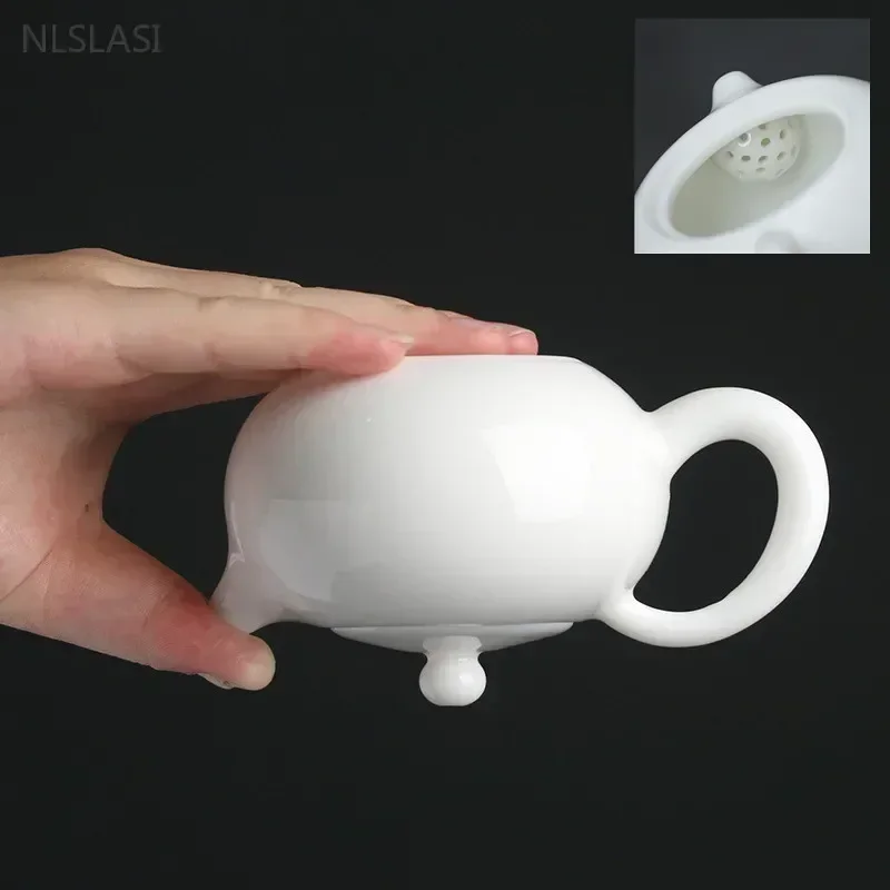 210ml Dehua Ceramic Tea Set Handmade Xishi Filter Tea Pot Custom Portable Outdoor Teaware Chinese White Porcelain Beauty Teapot