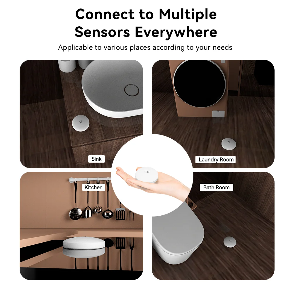 Meian เซ็นเซอร์วัดการรั่วไหลของน้ำเซ็นเซอร์ดักจับน้ำเดือด ZigBee เซ็นเซอร์น้ำท่วม WIFI สมาร์ทโฮมเครื่องตรวจจับการรั่วไหลของน้ำเพื่อความปลอดภัย