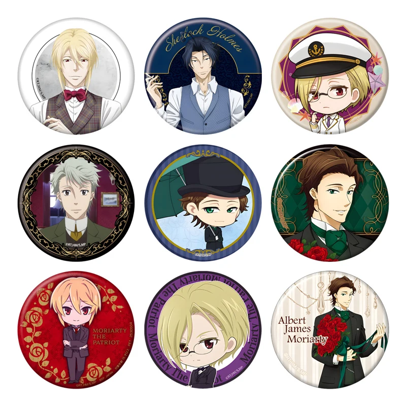 

Anime MORIARTY THE PATRIOT Lapel Pins Albert James Cartoon Character Badges Game Tinplate Brooches Christmas Gifts Hat Decor