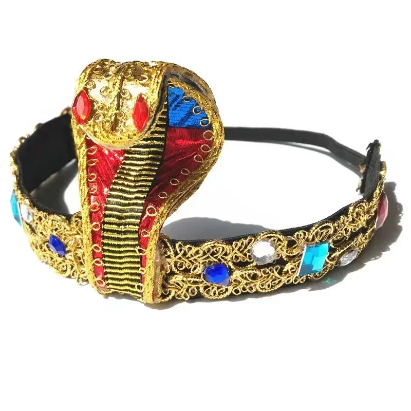 Women's Egyptian headwear Accessory Snake Beaded Headband Punk Hairband Halloween Carnivals Egypt Cleopatra Hair Decoration 2025