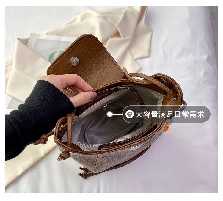 Crossbody Small Bag Retro Casual Bucket Bag Commuter Shoulder Bag For Women