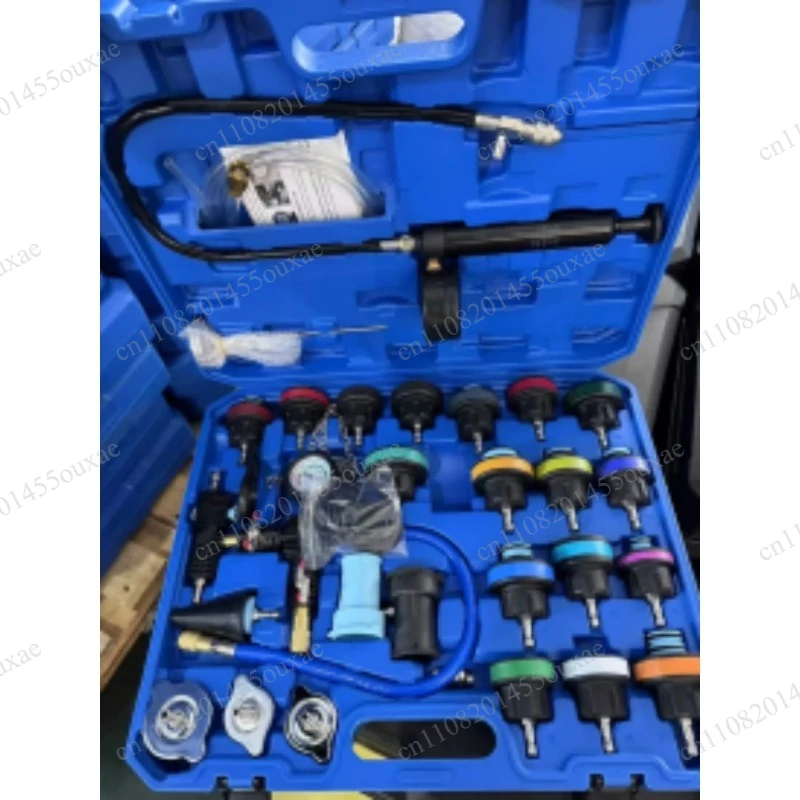 28PCS & 34PCS Car Radiator Pressure Tester Set, Vacuum Type Cooling System Water Tank Leak Detection Tool