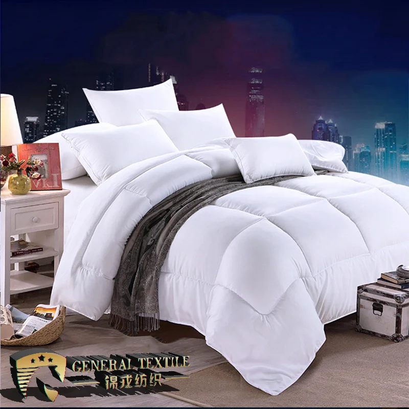 

Hotel Home bed linen comforter set 100% cotton fabric duvet microfiber filling white Quilt