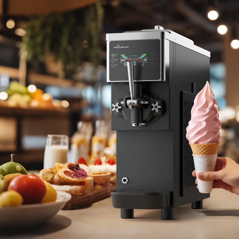 Ice Cream Machine Commercial Small Vertical Desktop Sundae Ice Cream Machine Automatic Ice Cream Machine