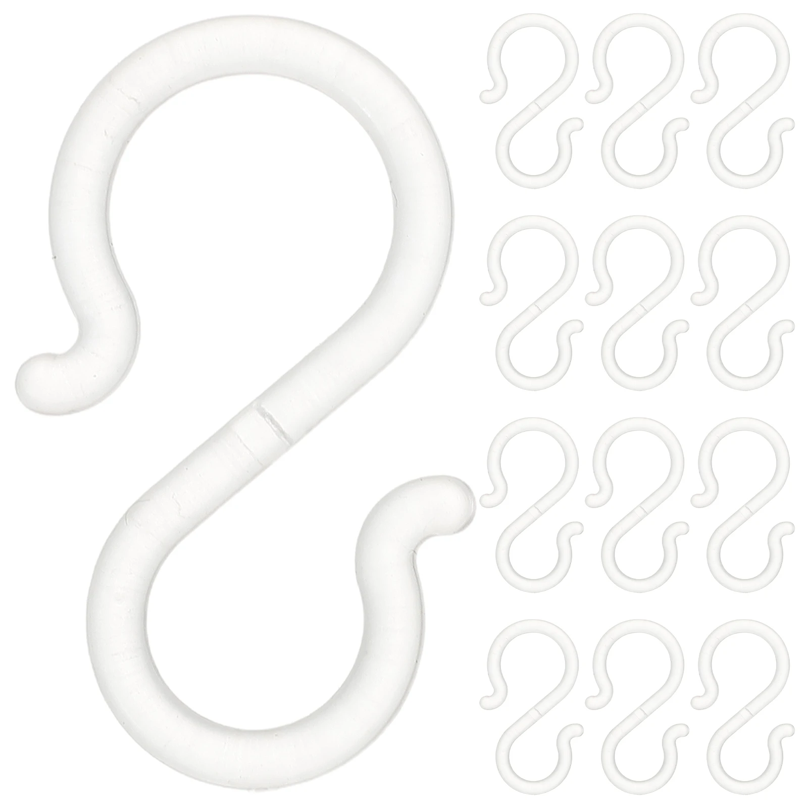 

20pcs Car S Hooks For Signs For Car Transparent Plastic Hooks for Fruits Vegetables Storage Bath Facilities