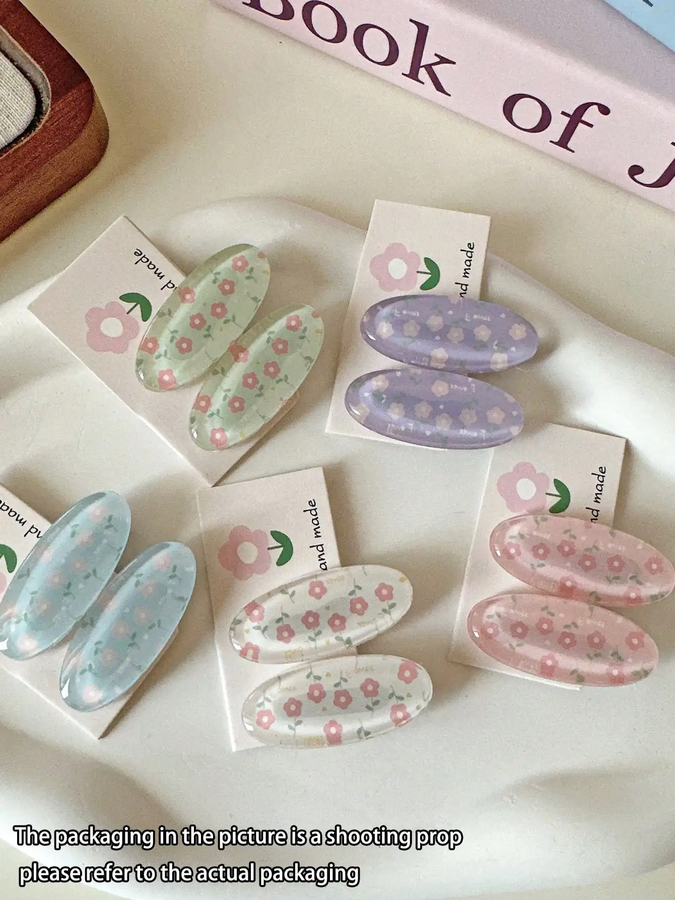 

Women's Cute Sweet Floral Hair Clips, Fresh Printed Bangs Clips, Oval Flower Hair Pins, Suitable For Daily Use, Hairpin, Accessories