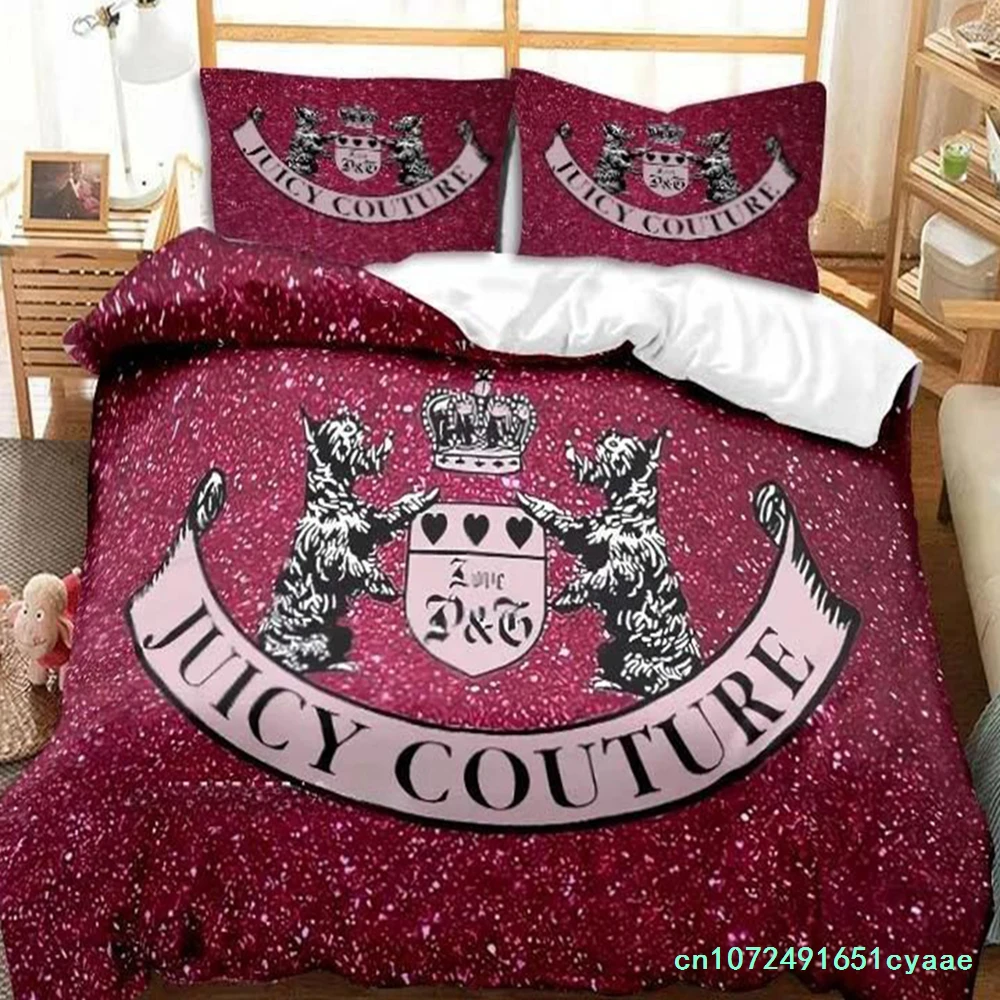 New 3D Juicy Couture All Season Twin Bedding Set 3 Piece Comforter Set Bed Duvet Cover Double King Comforter Cover Home Textiles
