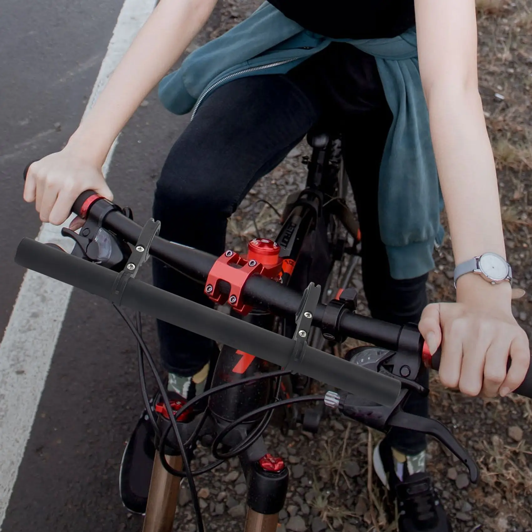 

Y49A-Bike Handlebar Extension 30CM Bicycle Handlebar Extender Aluminum Alloy Bracket For Clamp Speedometer Headlight GPS