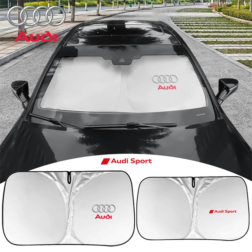 

Солнцезащитный козырек на лобовое стекло автомобиля, складной солнцезащитный козырек на переднее окно, блокирующие УФ-отражающие автомобильные солнцезащитные козырьки для AUDI SPORT