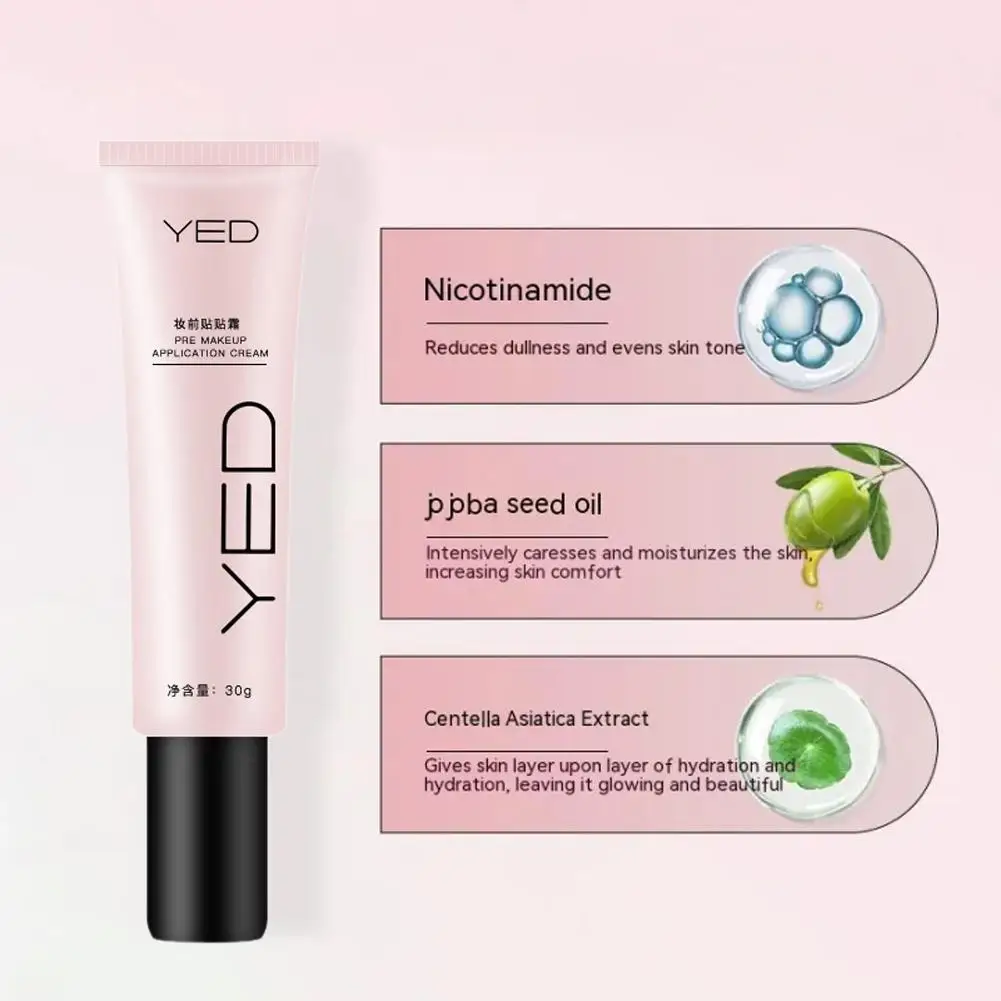 Primer per il viso 30g crema per l'applicazione Pre-trucco liscia e resistente al sudore con olio di semi di Jojoba e ingrediente di Nicotinamide